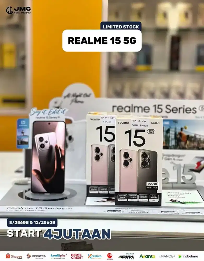 REALME 15 5G SERIES DAPATKAN SKRG JUGA. KREDIT KTP SAJA/KREDIVO