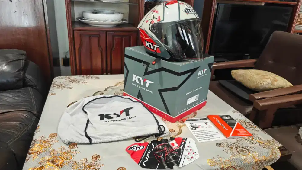 Helm KYT NFJ Original Xavi Sakura fullset Bkan ttr jet rsv njs kairoz