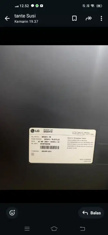 tv lcd LG 32 jual bu