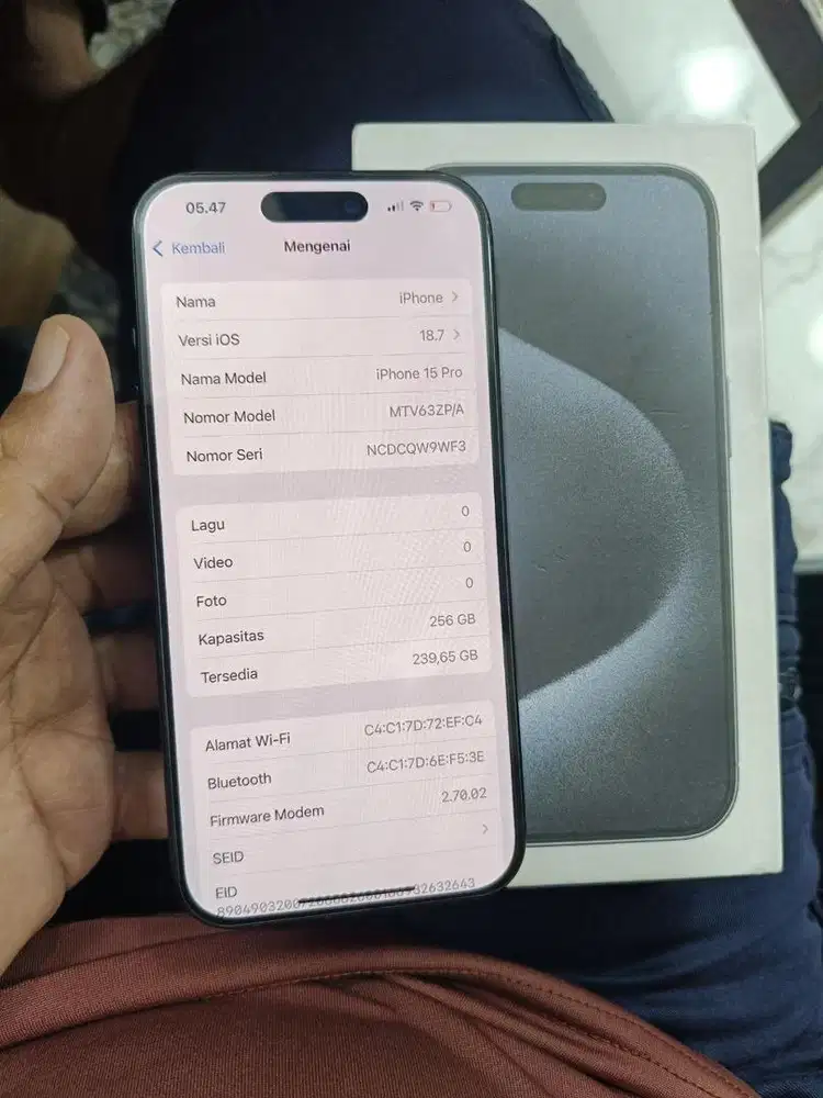 Iphone 15 Pro 256Gb Inter all operator mkus bengt lngkp ori bs Tt