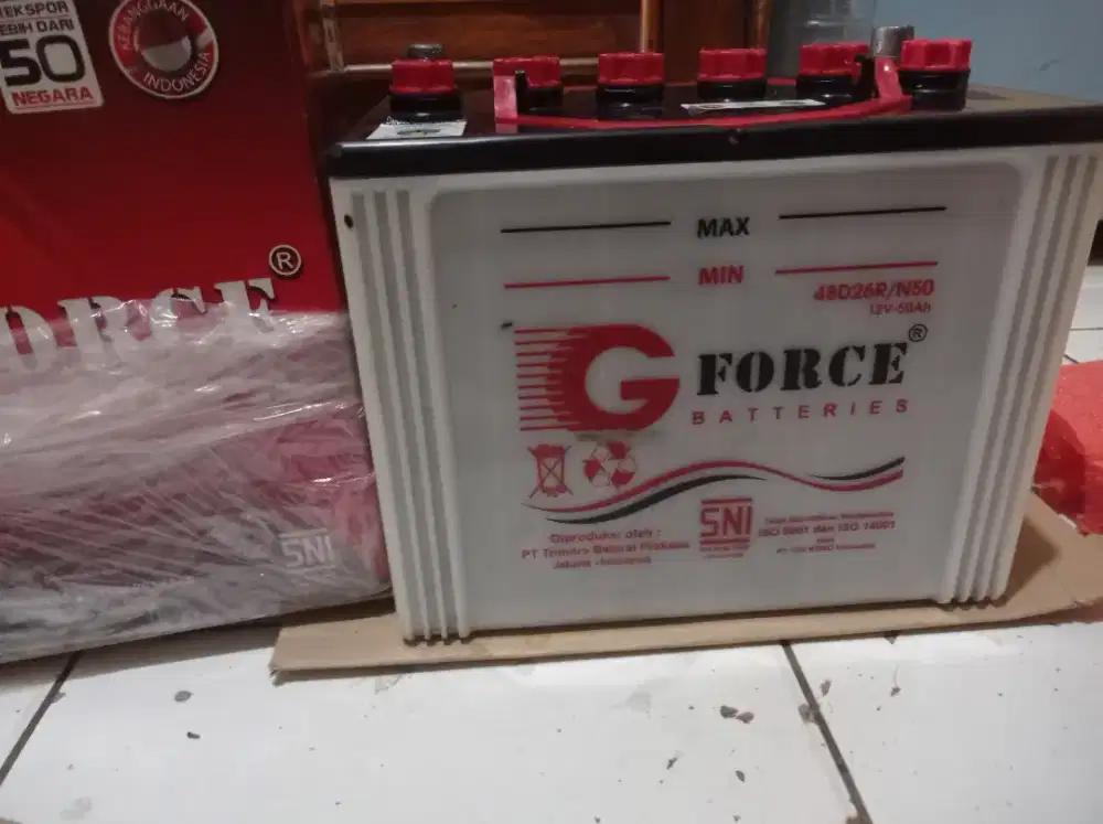 Aki second copotan G Force ,50 Amper kondisi 85 - 90 %