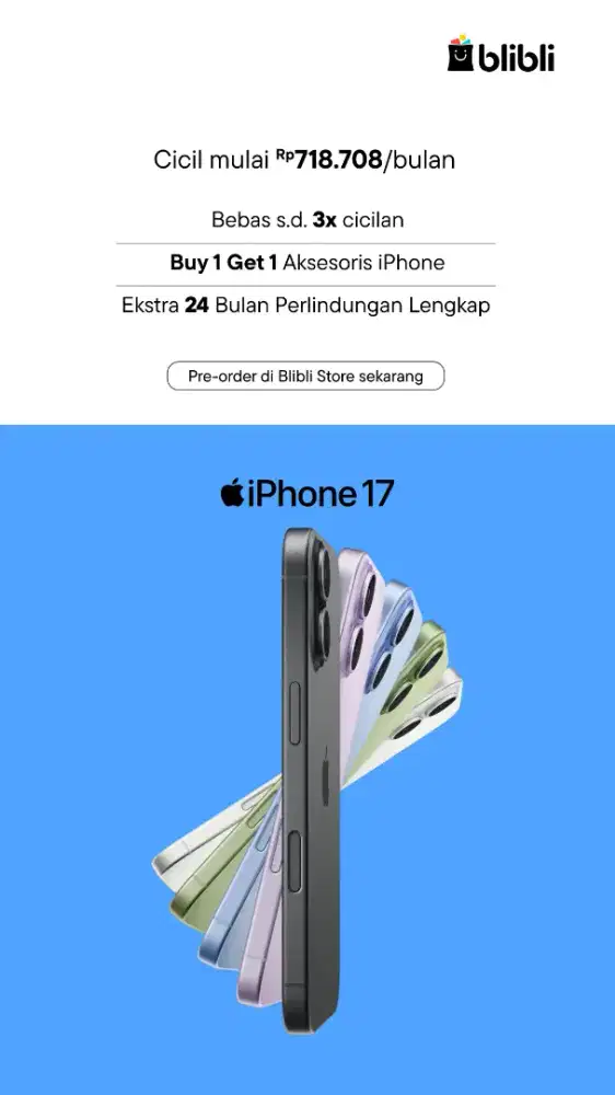 PREE ORDER KREDIT Iphone 17 promo bunga 0% syarat cuma ktp