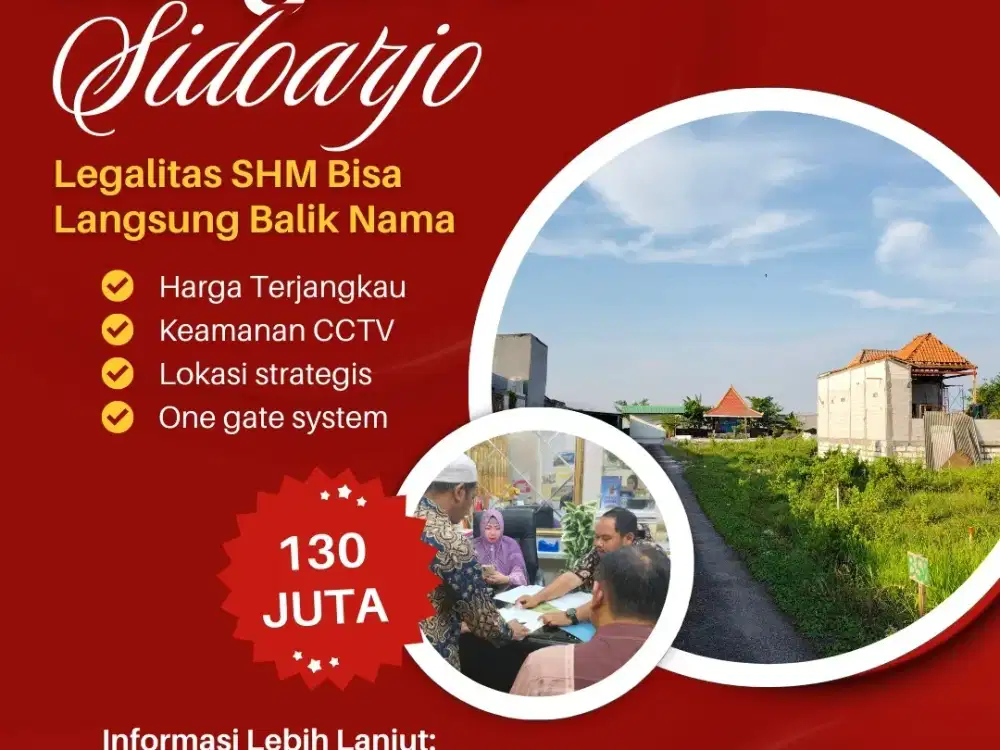 tanah dijual harga terjangkau di gedangan sudah SHM
