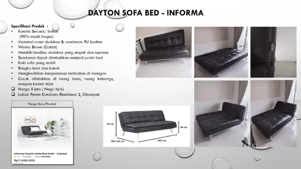 SET DAYTON SOFA BED + MEJA - INFORMA