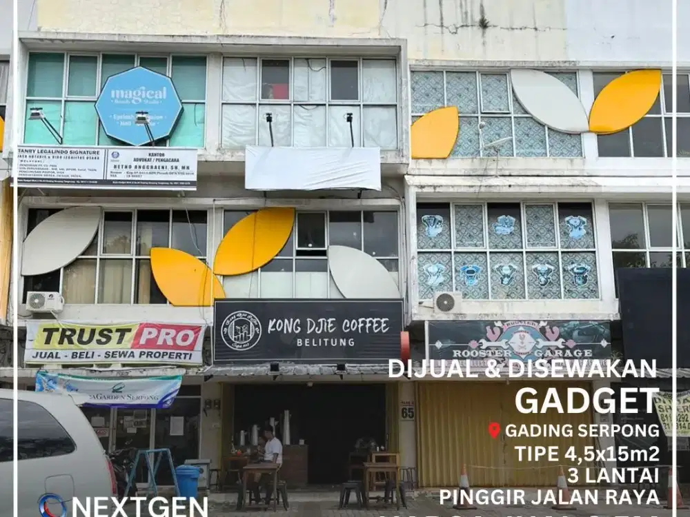 Dijual dan Disewakan Ruko Gadget Gading Serpong 3 Lantai dekat Universitas Matana