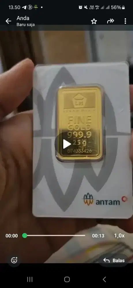 Logam Mulia Emas Antam 25 gram