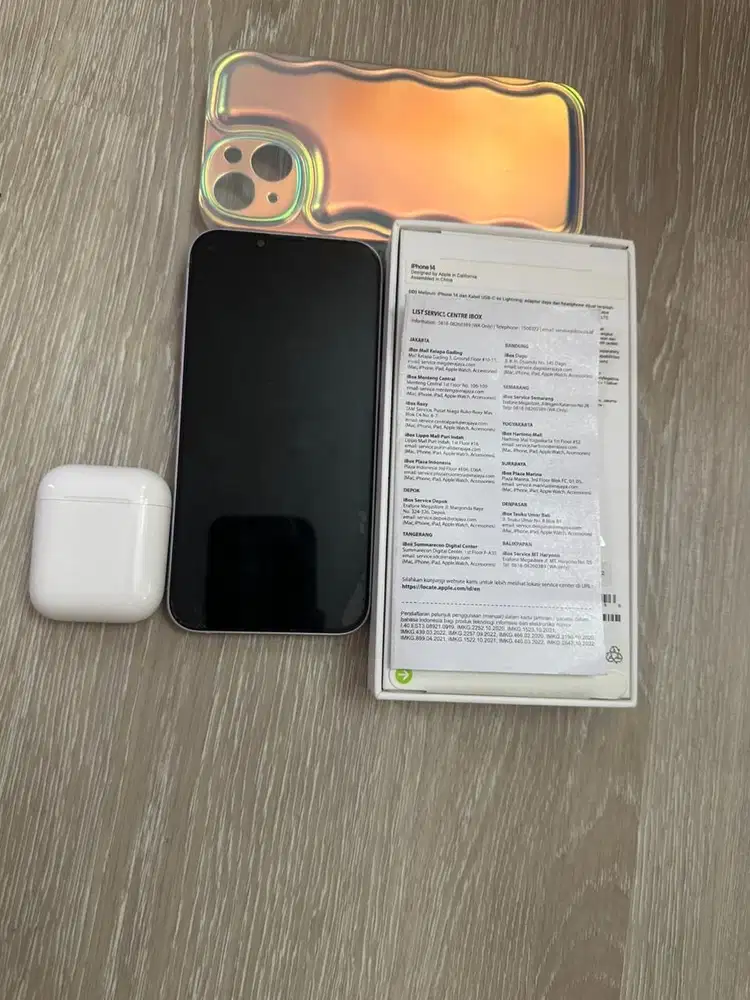 Bundling Iphone 14 dan airpods ex ibox ( pembelian 2023)