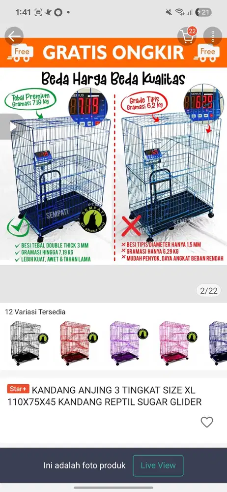 Jual kandang kucing 2 Tinggkat