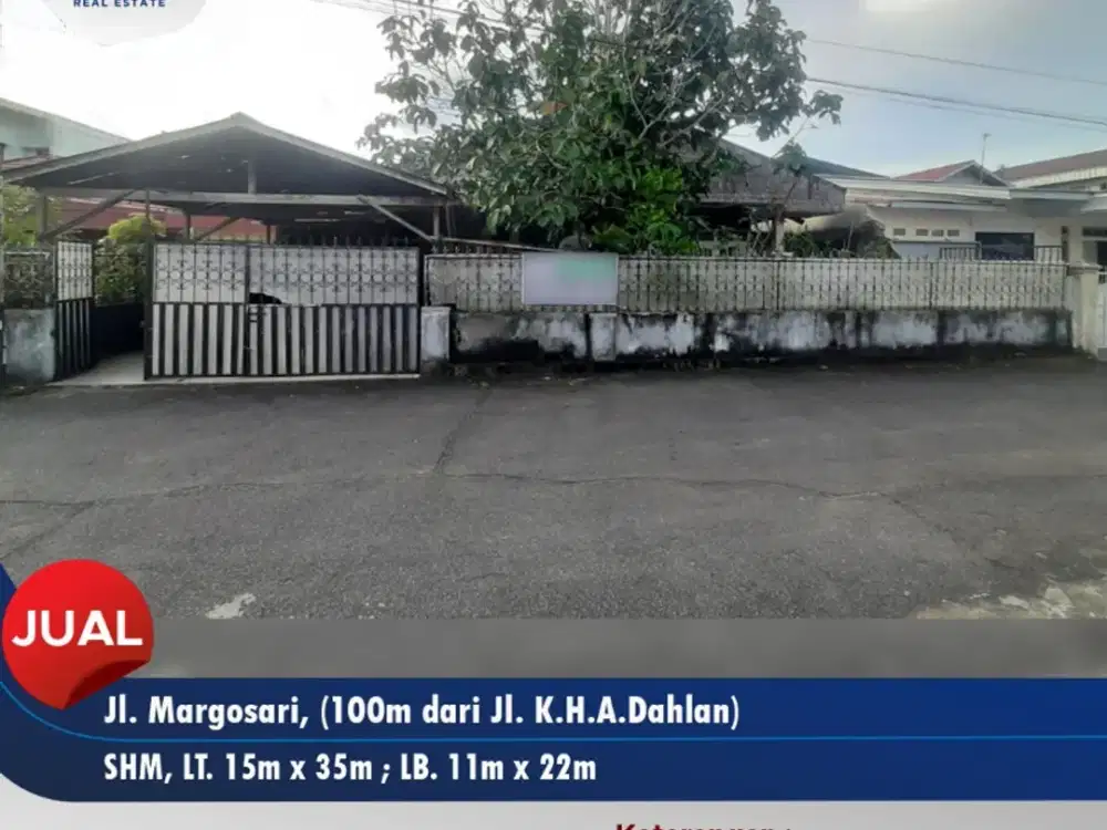 Dijual sebidang tanah (ada bangunan lama) Jl. Margosari