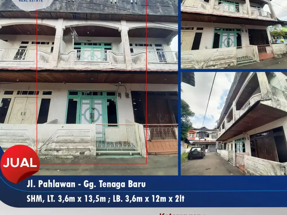 Dijual rumah 2lt di tengah kota - Jl. Pahlawan