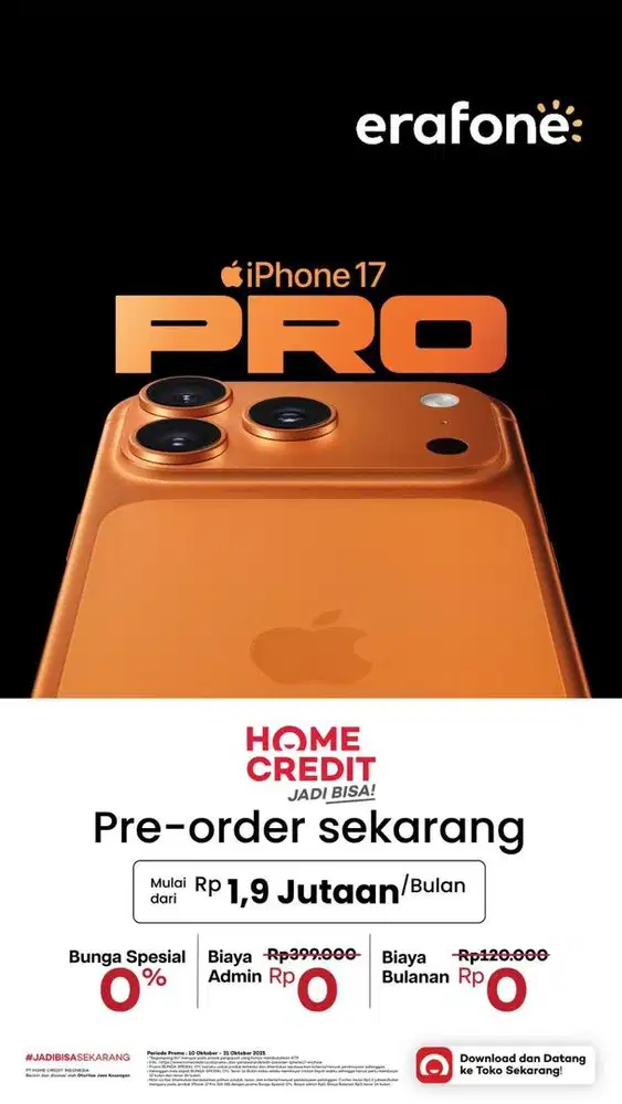 CICILAN IPHONE 17 TANPA DP DI HOME CREDIT