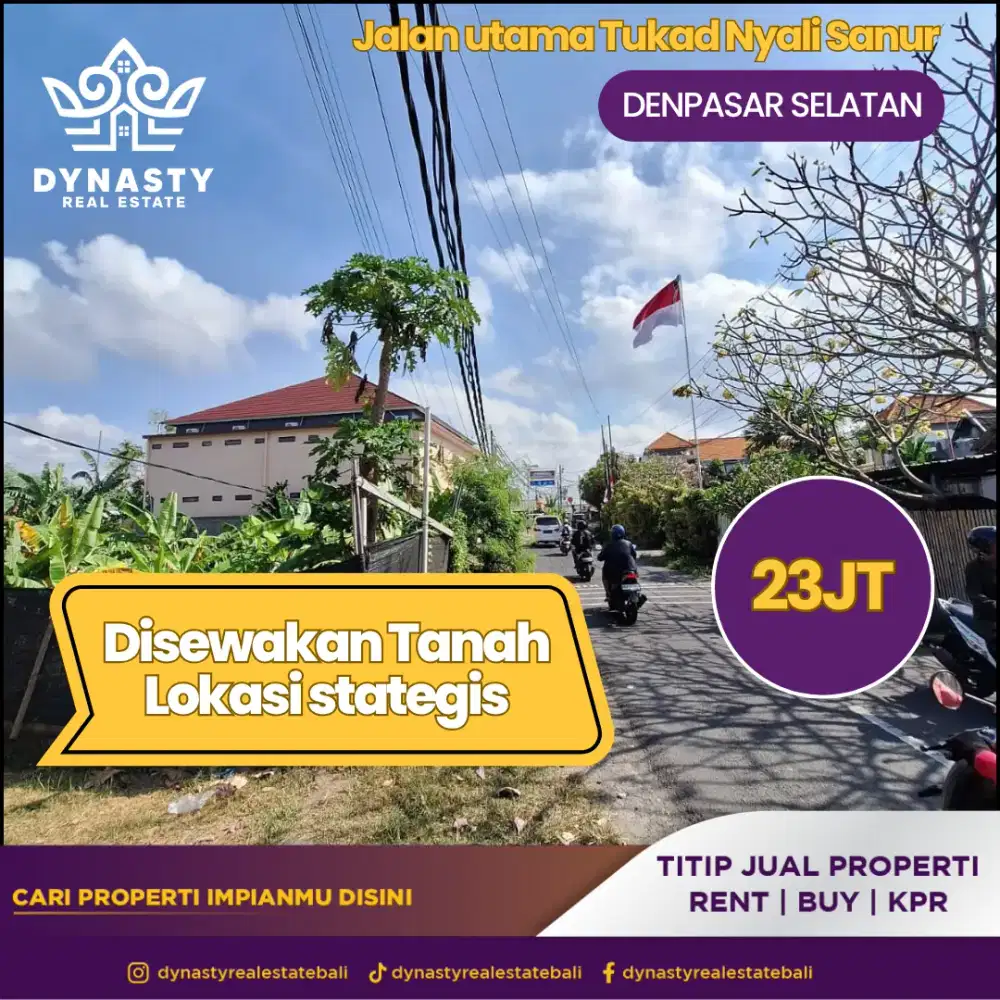 Disewakan tanah lokasi strategis di sanur