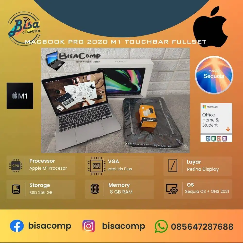 MacBook Pro 2020 Apple M1 SSD 256gb Ram 8gb 13inchRetina Touchbar