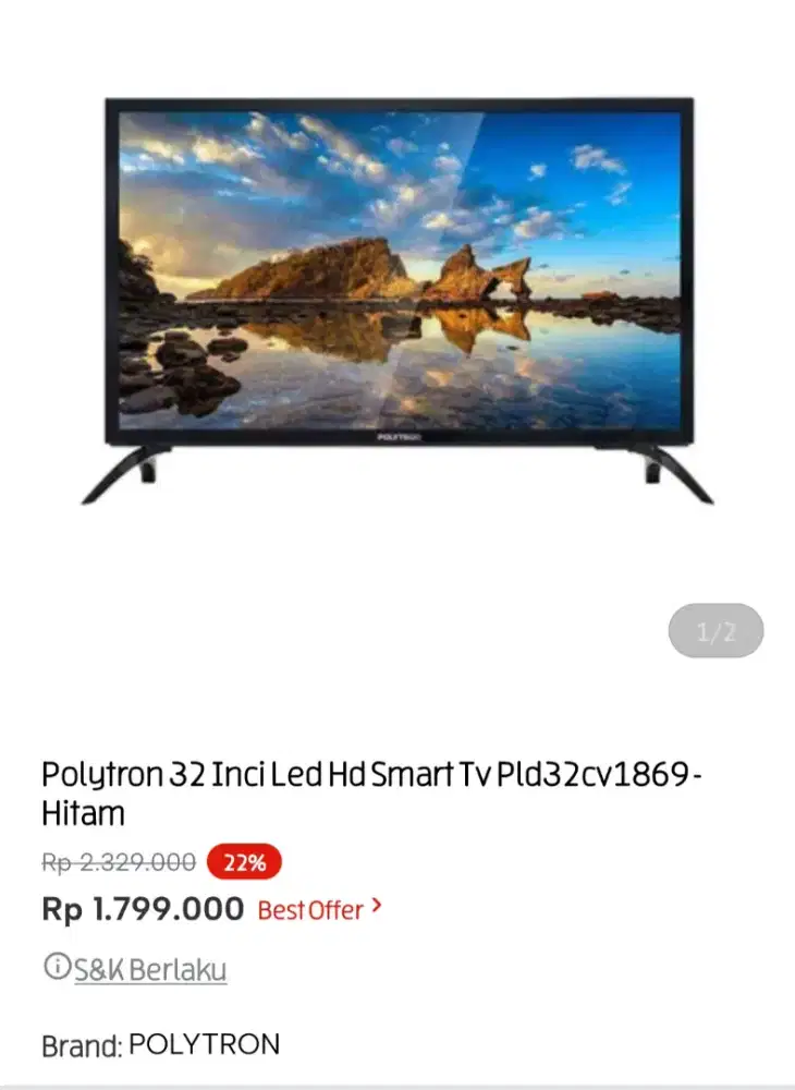 Polytron led smart tv 32 inci