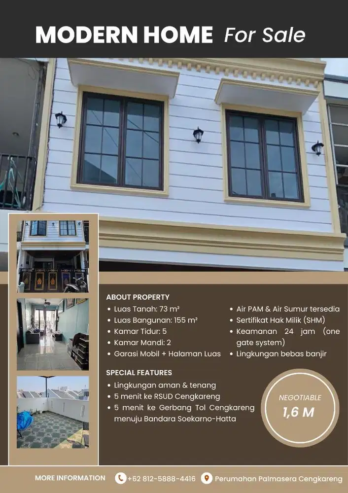 Dijual Rumah 2½ Lantai Siap Huni di Cengkareng!