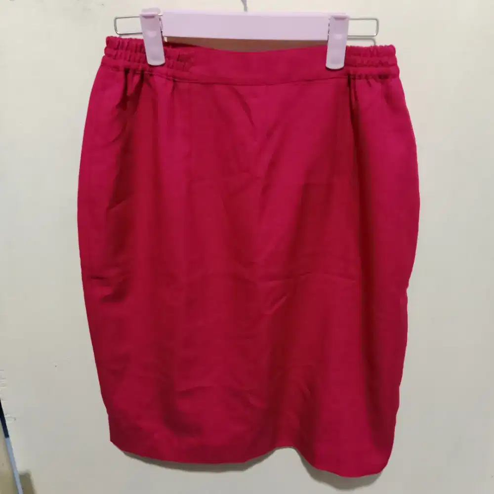 Pink Skirt Rok Span Pink Fushia Mini Skirt