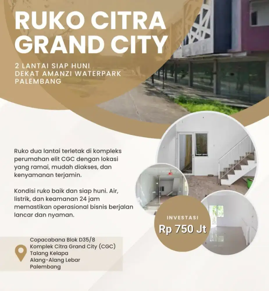 Dijual Ruko 2 Lt. Perumahan Citra Grand City