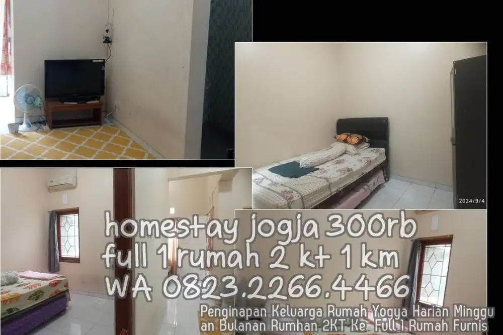 Penginapan Keluarga Rumah Yogya Harian Mingguan Bulanan Rumhan 2KT Ke