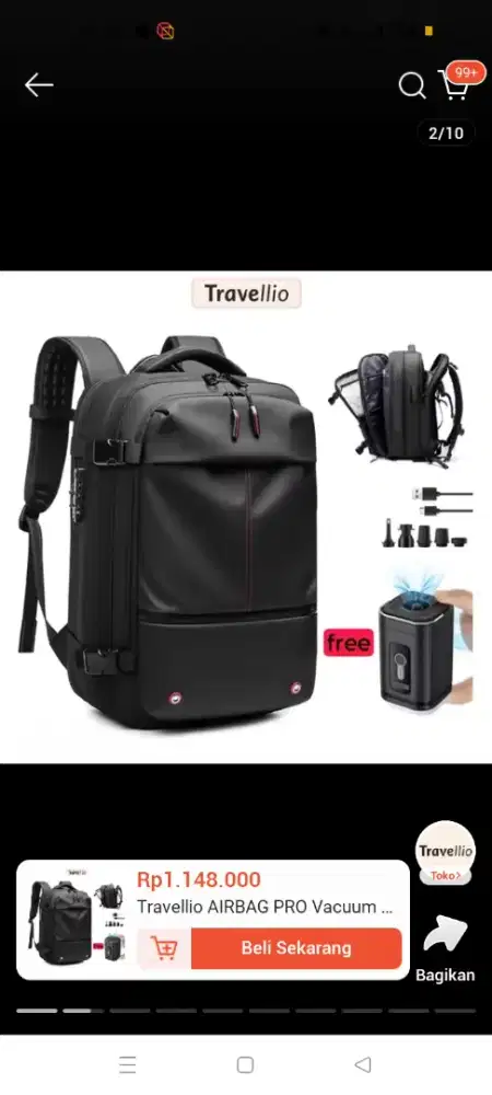 Backpack tas ransel travelio