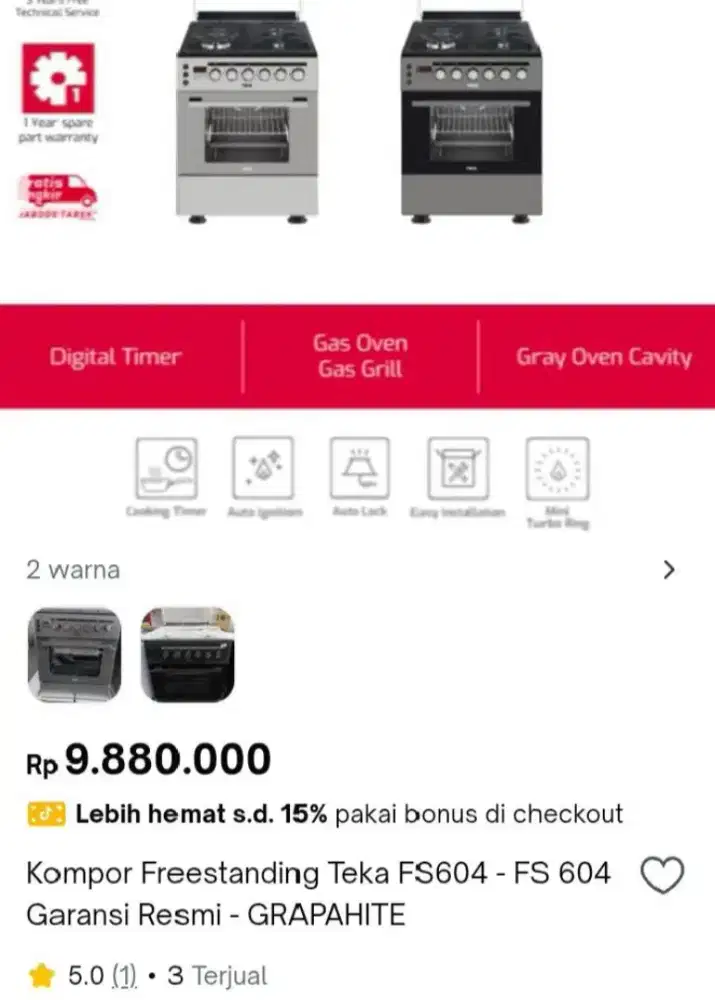 Kompor teka gas 4 tungku