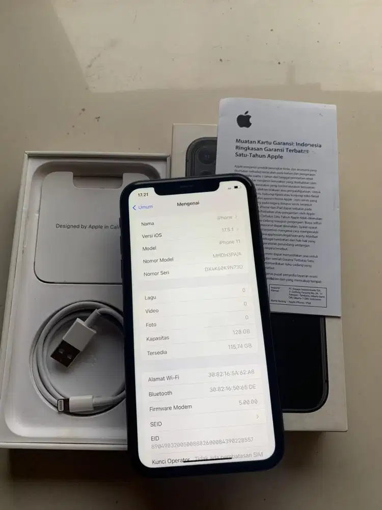 Iphone 11 128gb ex ibox warna black