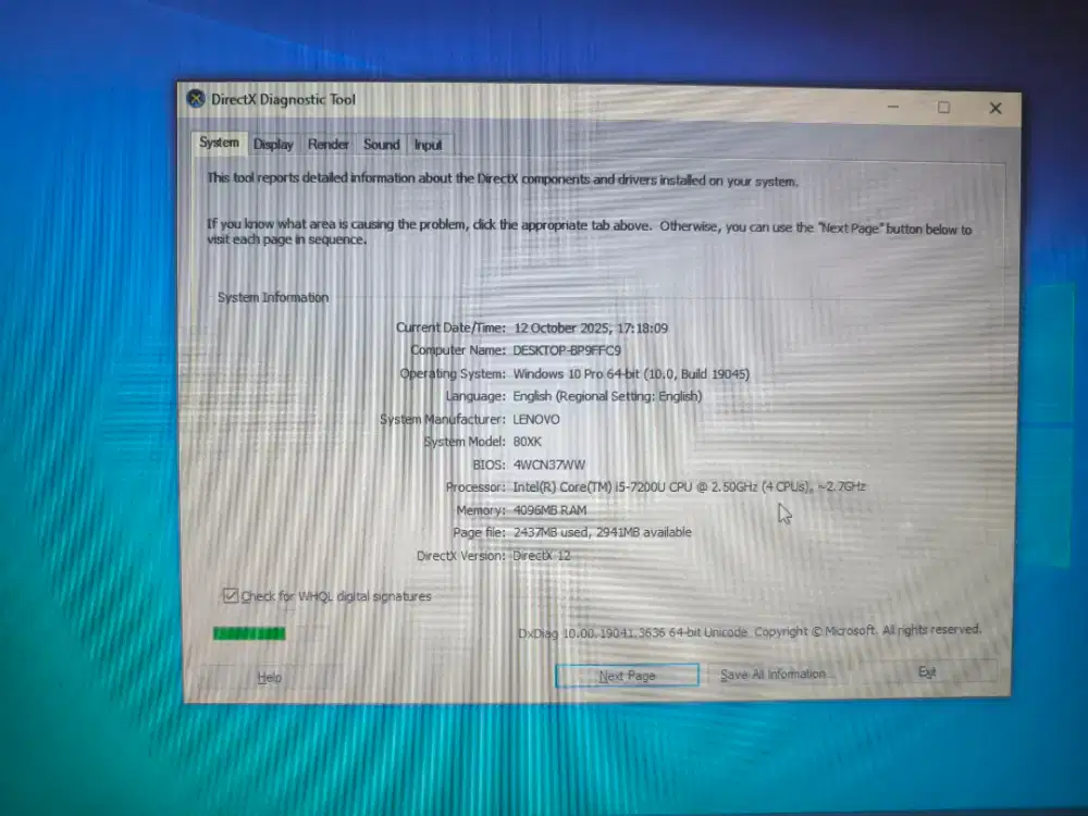 Lenovo i5 dan Nvidia 2Gb