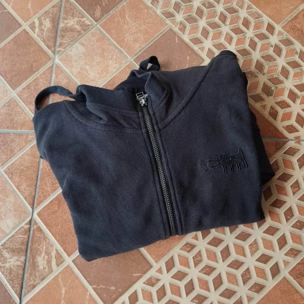 Keith Haring Alien Zip Hoodie, M - Black