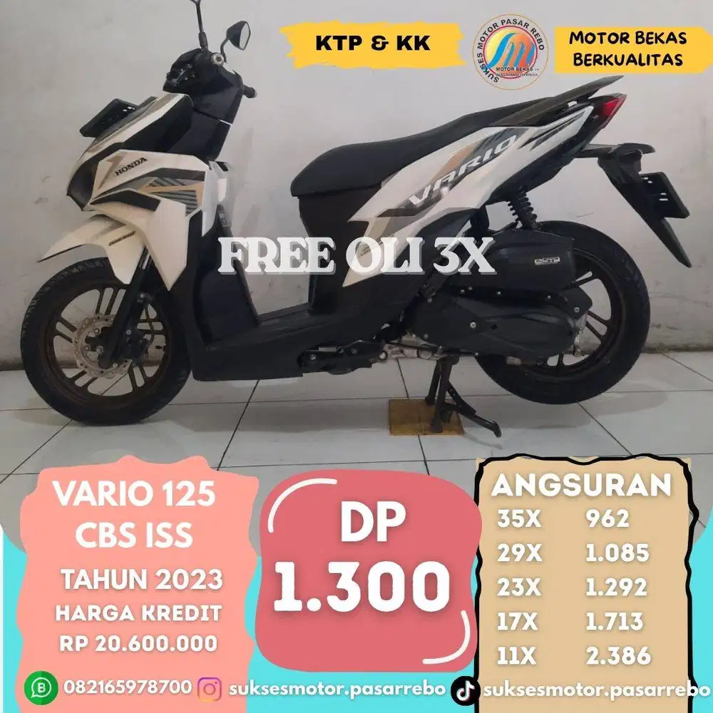 HONDA VARIO 125 KEYLESS TAHUN 2023 SIAP PAKAI, BODI MULUS, MESIN HALUS
