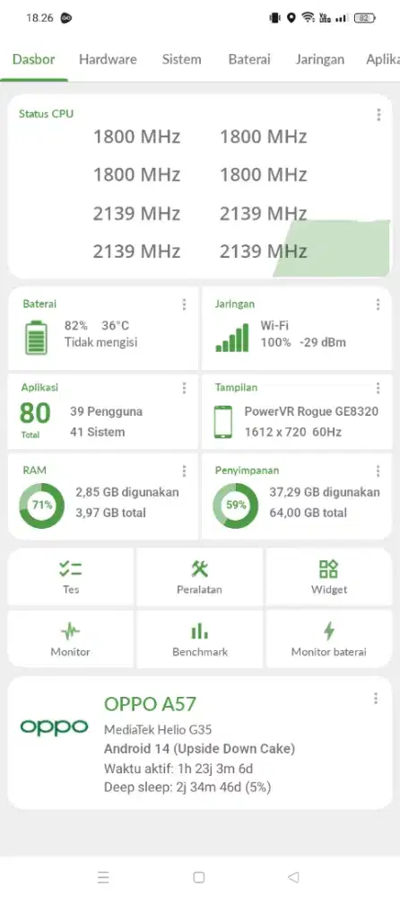 Oppo a 57 ram 4 64 batangan