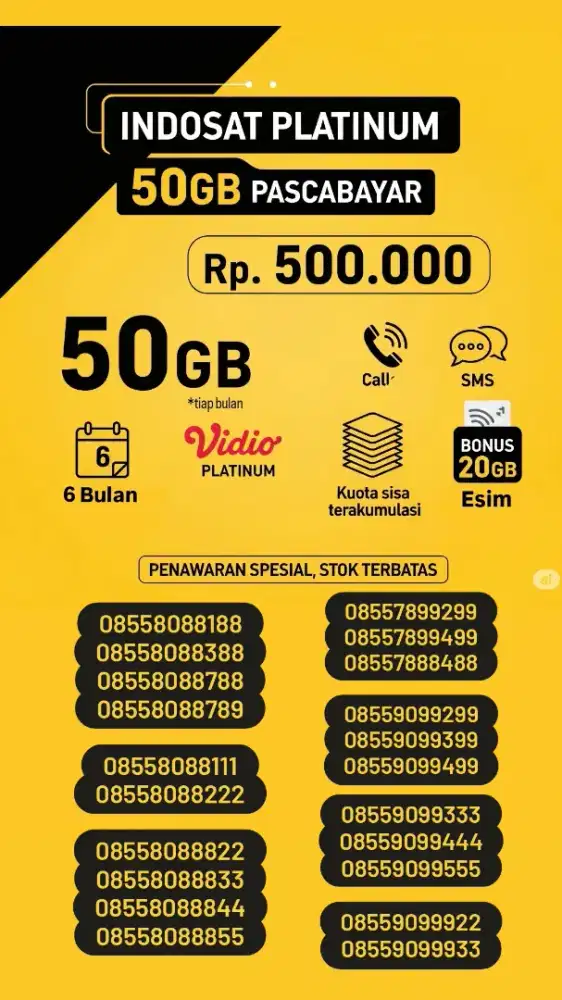 NOMOR CANTIK +KUOTA ANTI HANGUS