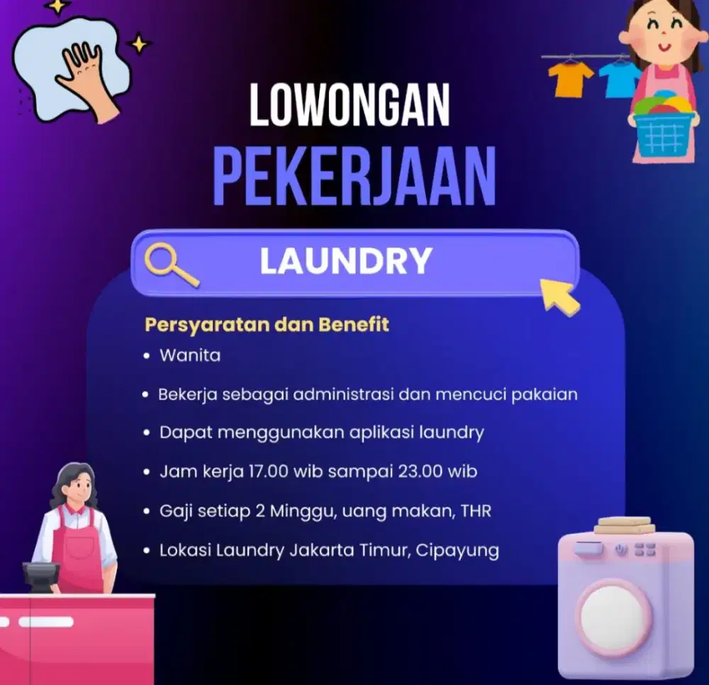 LOWONGAN KERJA LAUNDRY