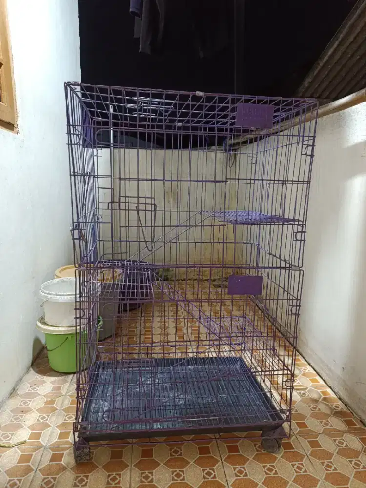Kandang besi kucing anjing burung kelinci  tingkat 3 mulus besi tebal