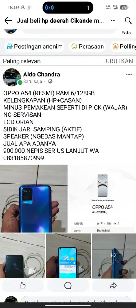 Oppo A54 RAM 6/128gb (RESMI)