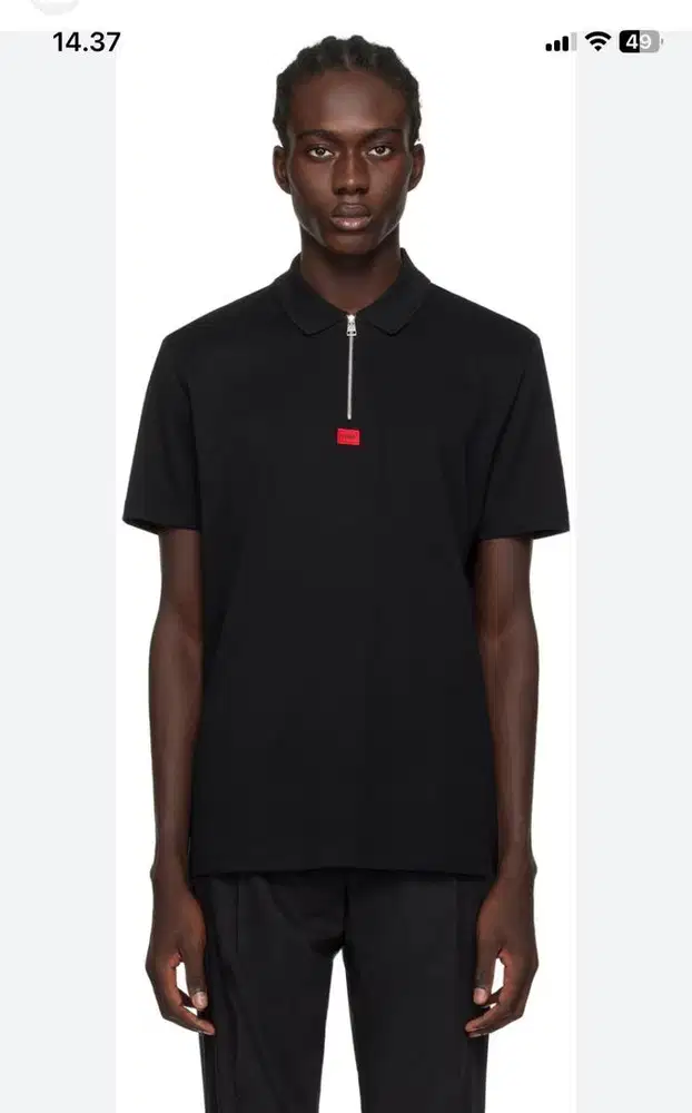 Hugo boss half zip polos shirt black
