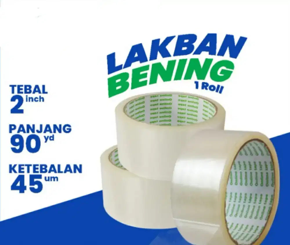 Lakban Bening  90 yard 45 mm ECO  Asli 75 Yard