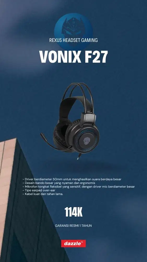 Rexus Headset wired Vonix F27