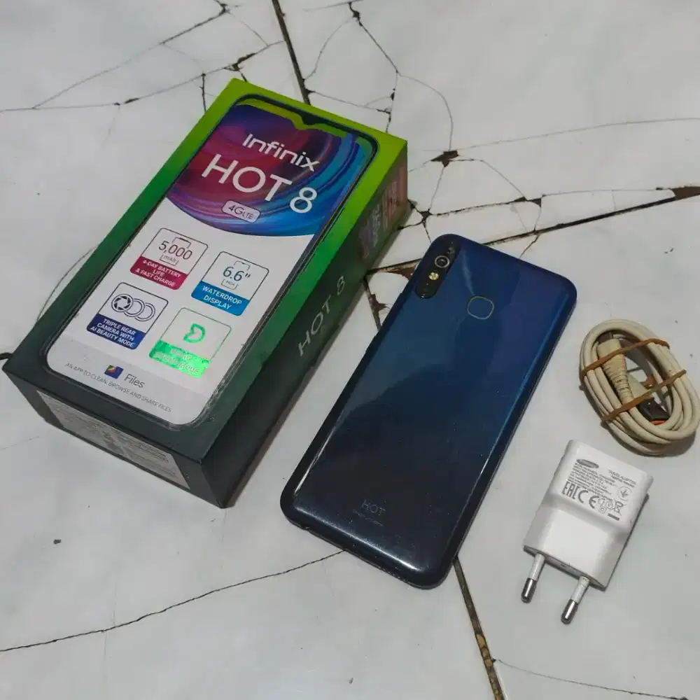 Infinix Hot 8 4/64 GB Fullsett Mulusss