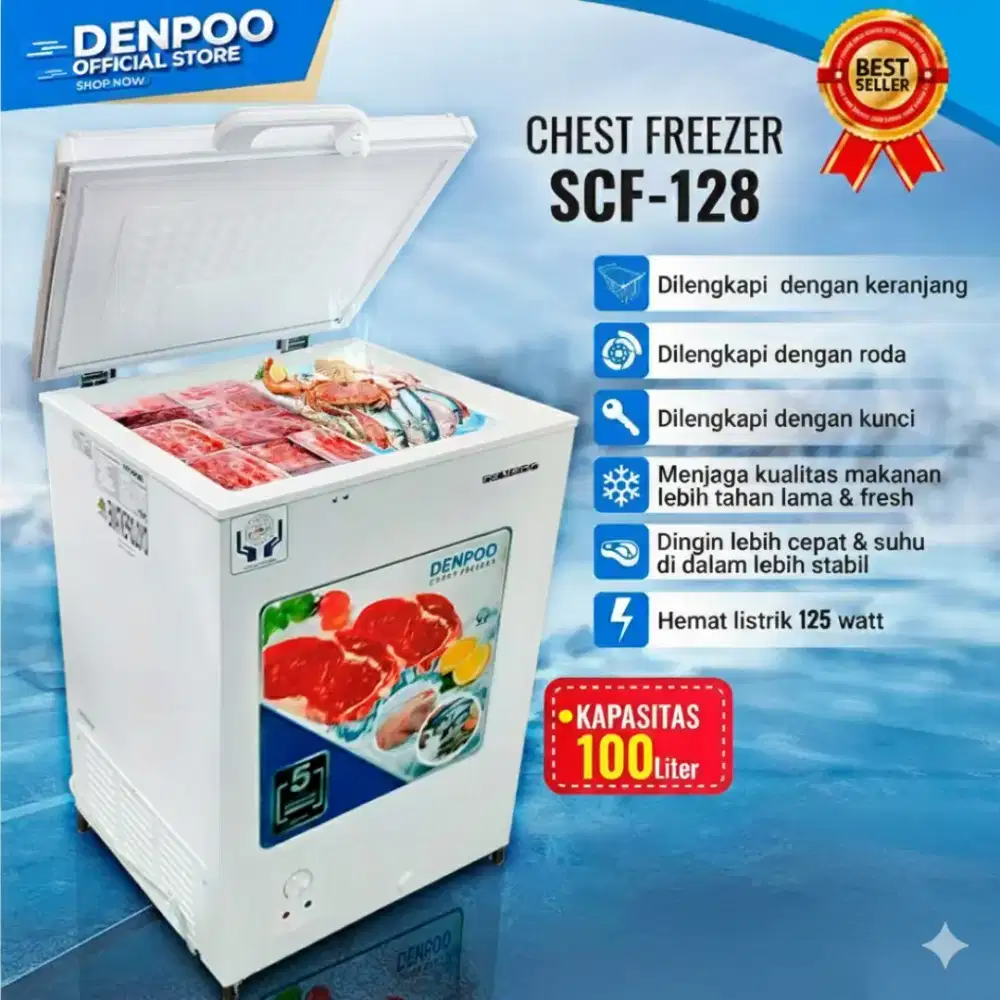 Freezer denpoo kapasitas 100 liter