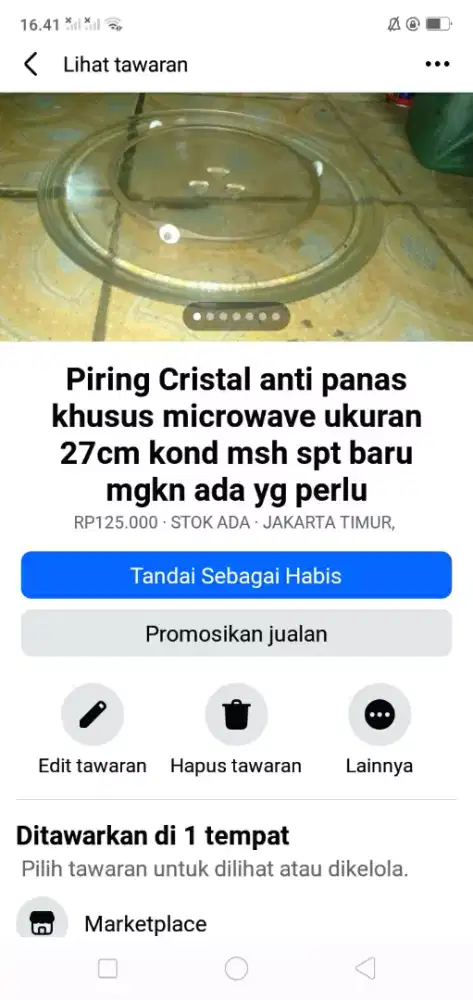 Piring Cristal khusus microwave ukuran 27cm kond spt baru murah sj cpt
