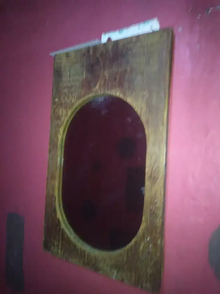 kaca kayu jati dinding