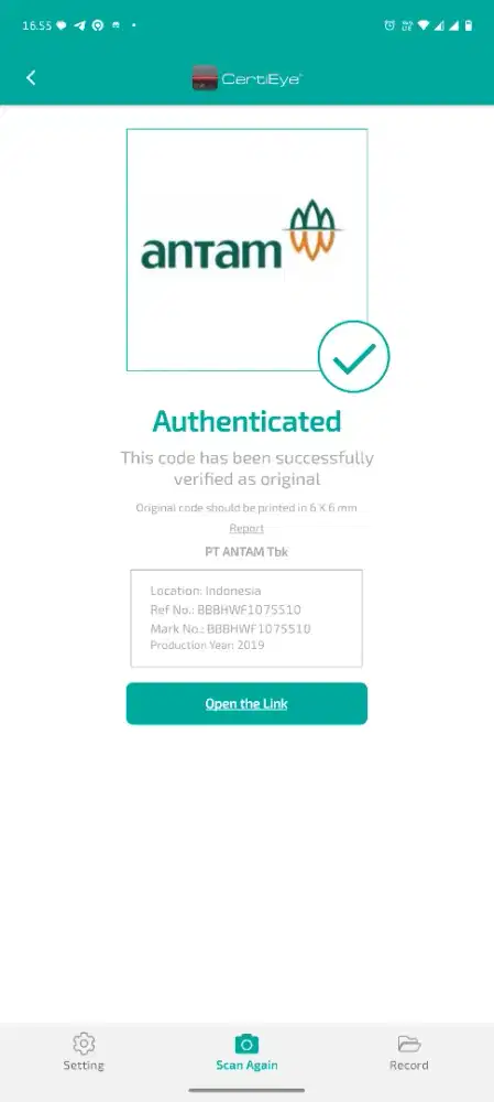 antam 3gr certieye