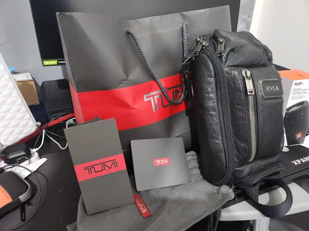 Tumi Alpha Bravo Kelley Sling Leather (Limited) Asli Authentic Black