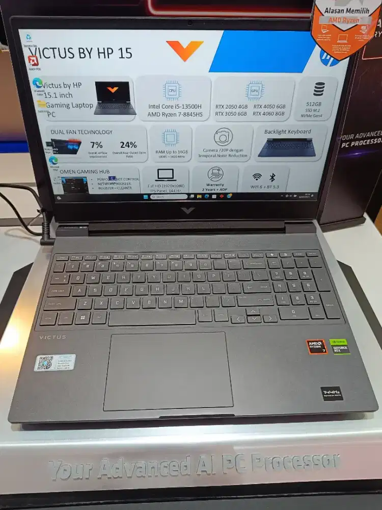 HP Victus 15-FB2555AX Ryzen 7 RTX 4050
Cicilan mulai dari 1 Jutaan ...