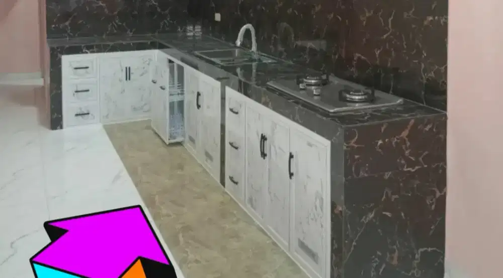Kitchen set bahan aluminium acp anti rayap anti keropos kuat api kokoh