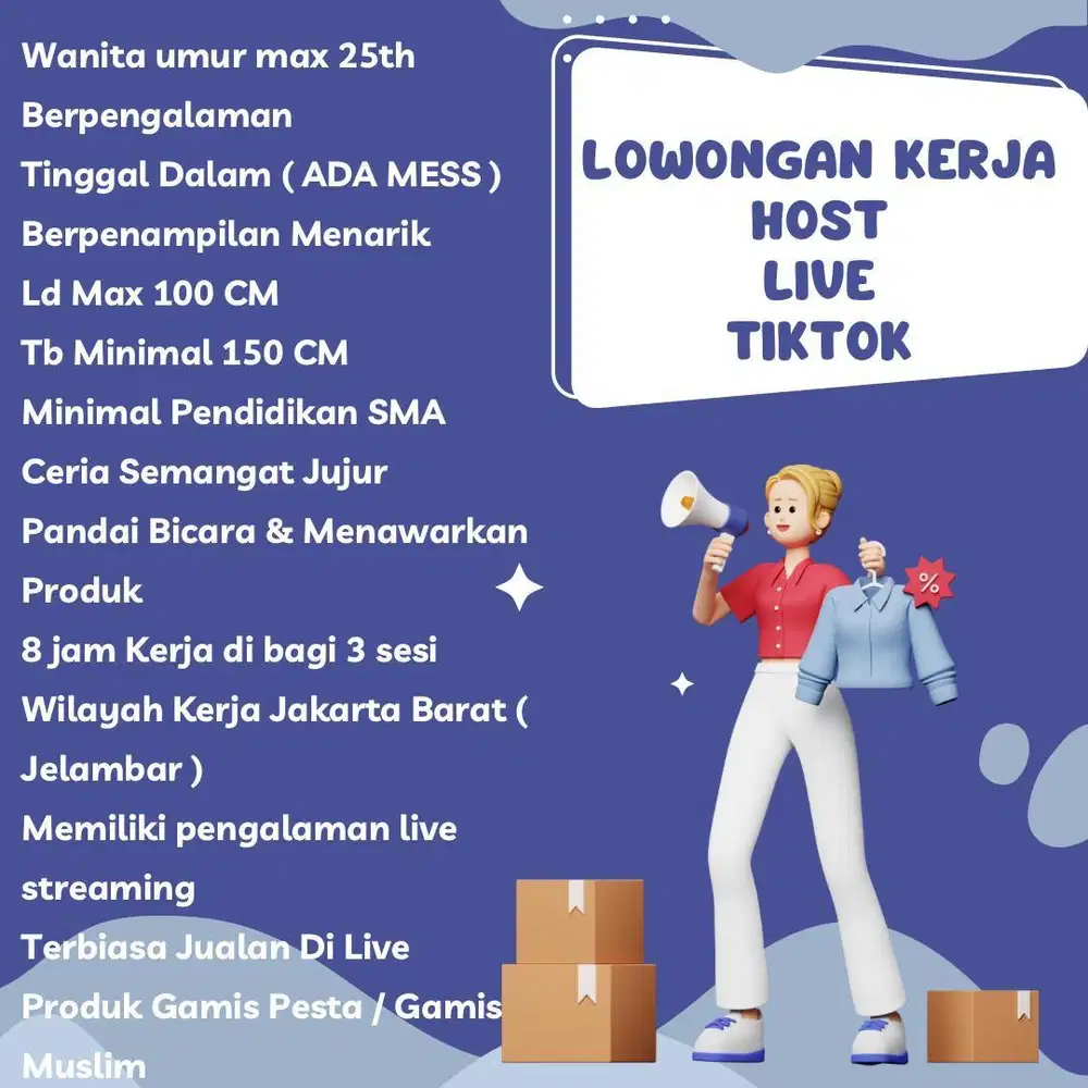 Dicari Host live berpengalaman