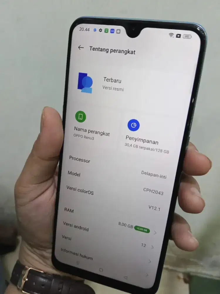 DIJUAL SECOND OPPO RENO 3 RAM 8GB INTERNAL 128GB