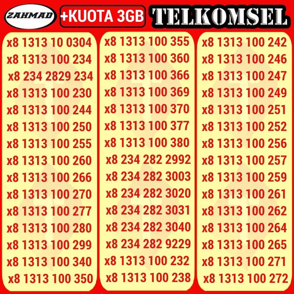 TSEL-A) NOCAN Telkomsel Bonus Kuota kartu perdana nomor cantik simpati