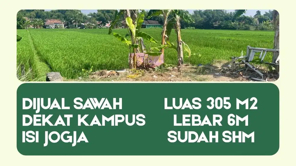 DIJUAL SAWAH DEKAT KAMPUS ISI