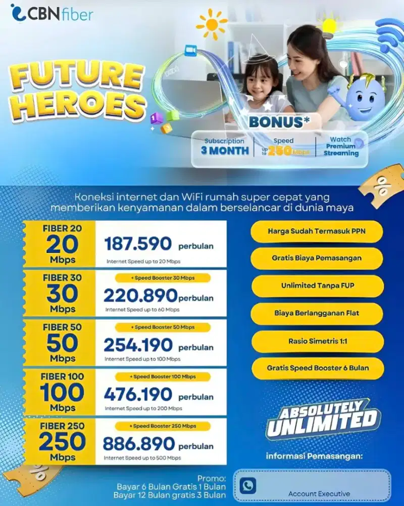 Wifi CBN fiber cepat dan hemat