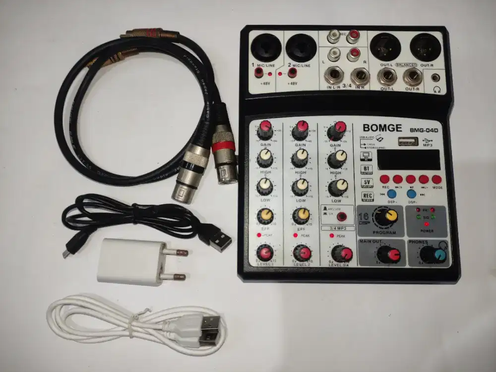 Mixer Audio 4 channel usb bisa bluethooth dan soundcard